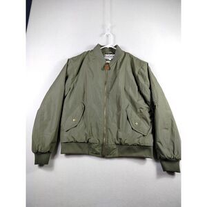 Military Bomber Flight Jacket Mens Large‎ Green Gorpcore Black Canyon Outfitters